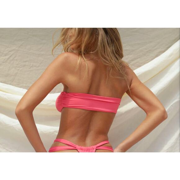 NWT Stone Fox Swim Sunset Pink Lele Bikini Top Size Large - Picture 2 of 5